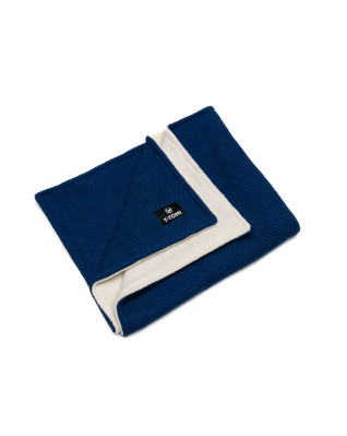 T-TOMI Knitted blanket WARM Dark blue waves