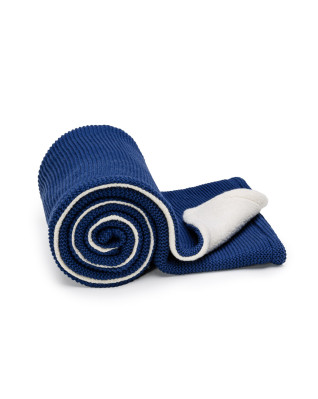 T-TOMI Knitted blanket WARM Dark blue waves