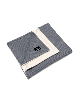 T-TOMI Knitted blanket WARM Dark grey waves
