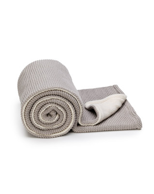 T-TOMI Knitted blanket WARM Grey waves