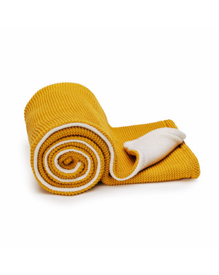 T-TOMI Knitted blanket WARM Mustard waves