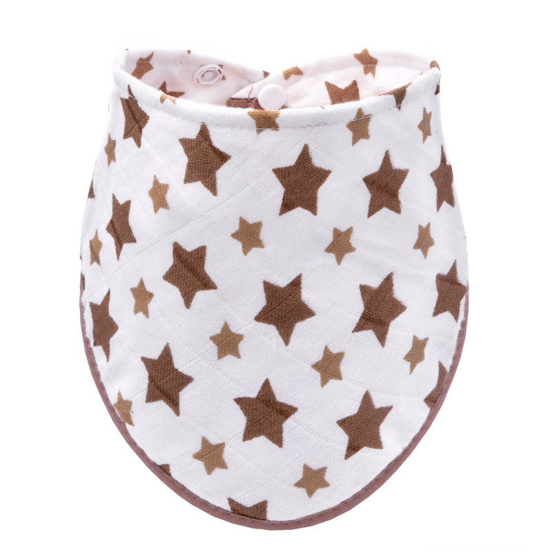 T-TOMI Bamboo bib Beige stars