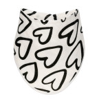 T-TOMI Bamboo bib Black hearts