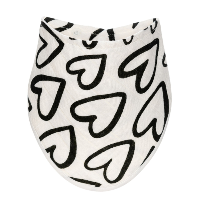 T-TOMI Bamboo bib Black hearts