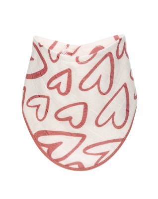 T-TOMI Bamboo bib Pink hearts