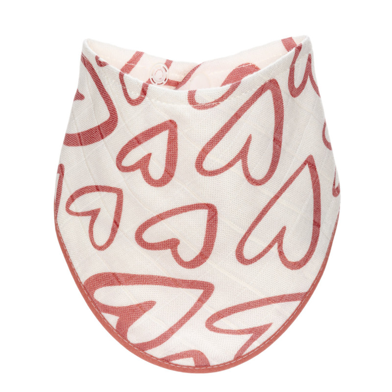 T-TOMI Bamboo bib Pink hearts