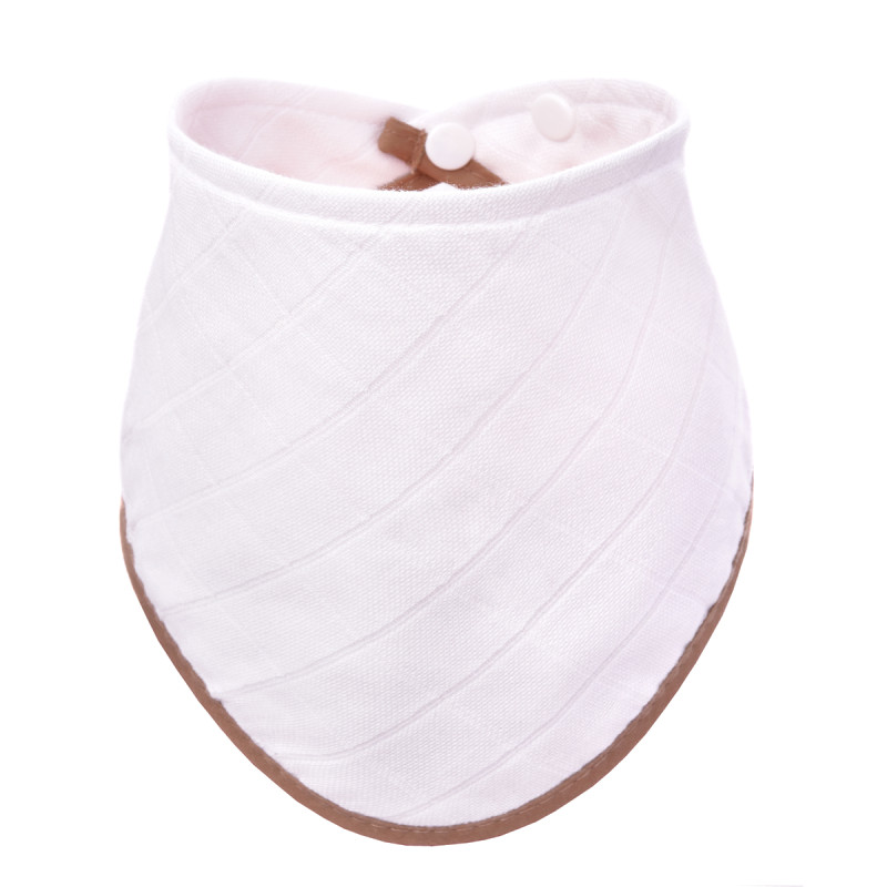 T-TOMI Bamboo bib White with beige edging