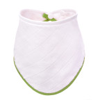 T-TOMI Bamboo bib White with green edging