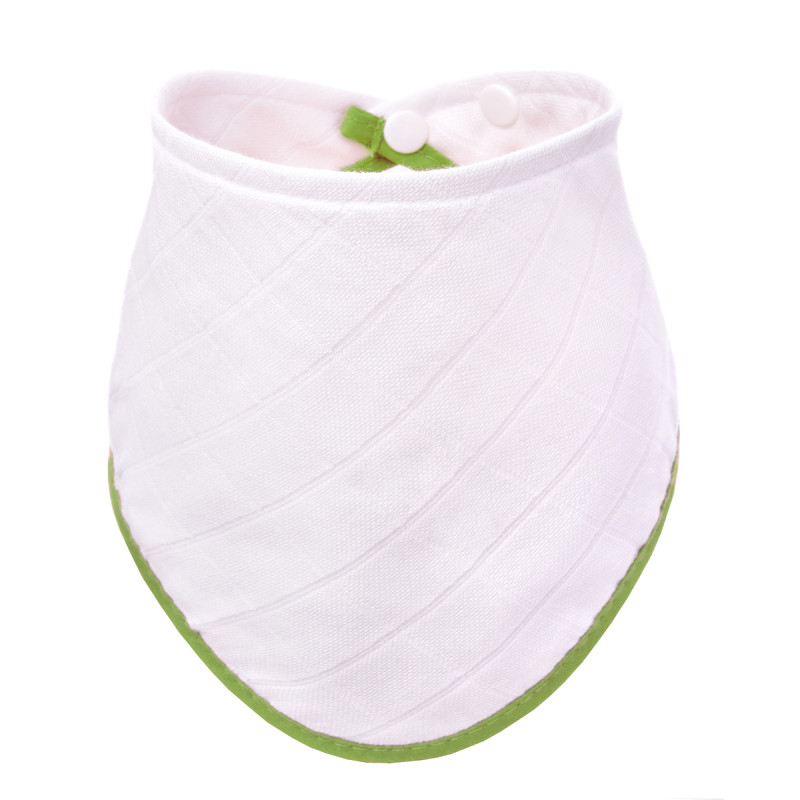T-TOMI Bamboo bib White with green edging