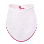 T-TOMI Bamboo bib White with pink edging 