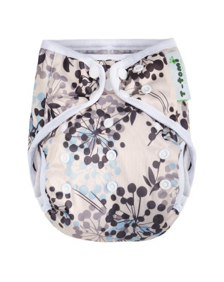 T-TOMI Diaper cover Grey flowers