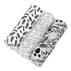 T-TOMI Cloth diapers TETRA HIGH QUALITY Black flowers