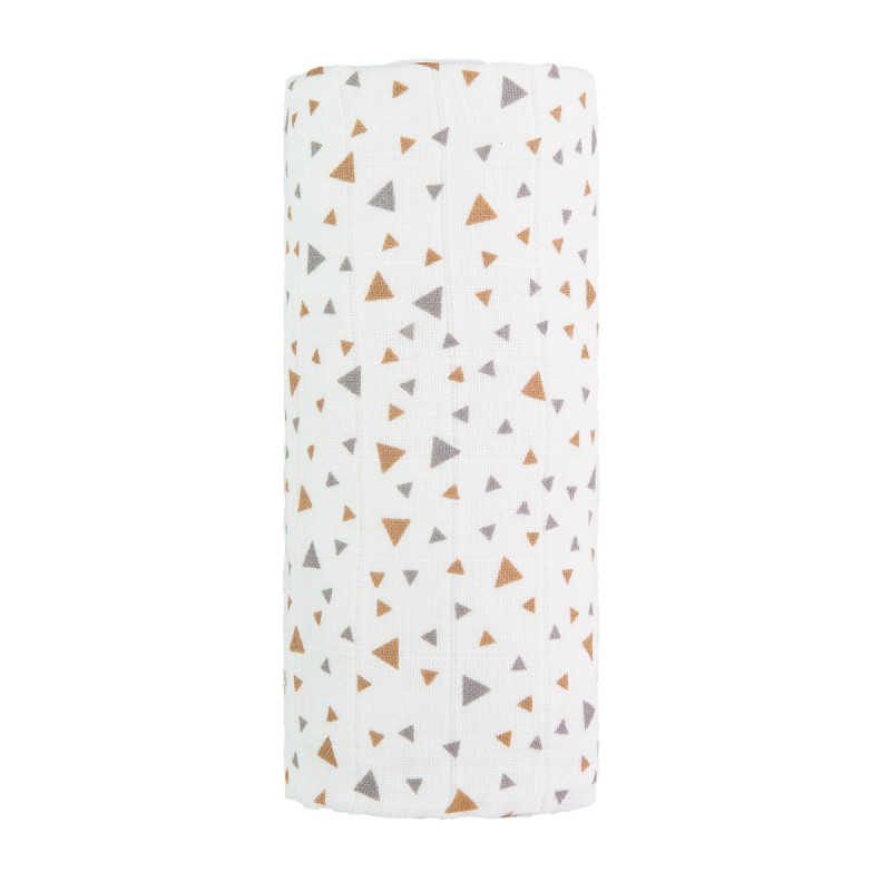 T-TOMI Big cotton TETRA towel Beige triangles 