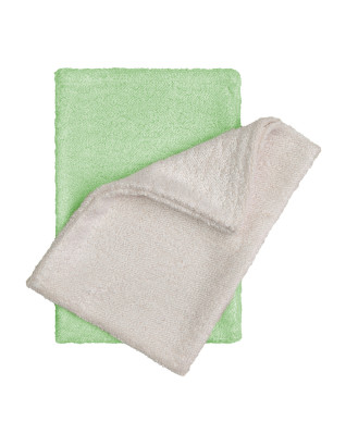 Bamboo baby washgloves Natur + Green 